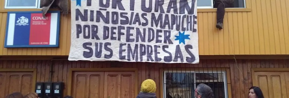Comunidades se toman sede de CONADI en Cañete en repudio a violencia policial contra niños mapuche