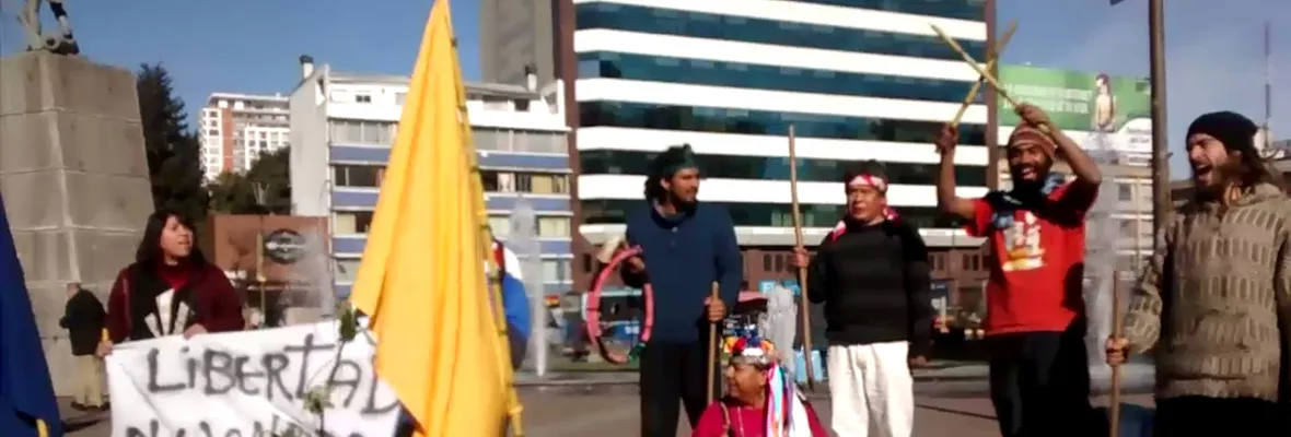 [VIDEO] Comunidad pehuenche Butalelbun se manifiesta en Concepción por la libertad de Alejandro Vivanco