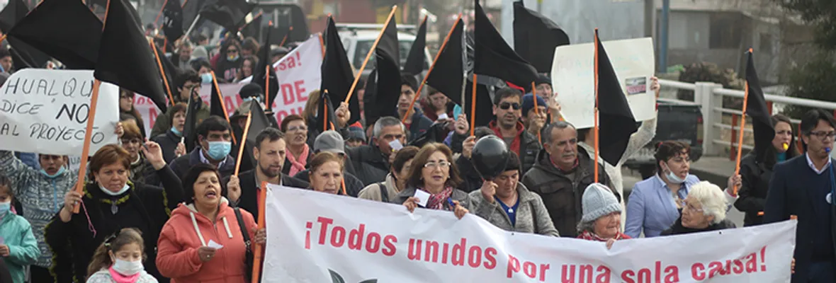 Hualqui se manifiesta en contra de la instalación de una Planta de RILes en la comuna