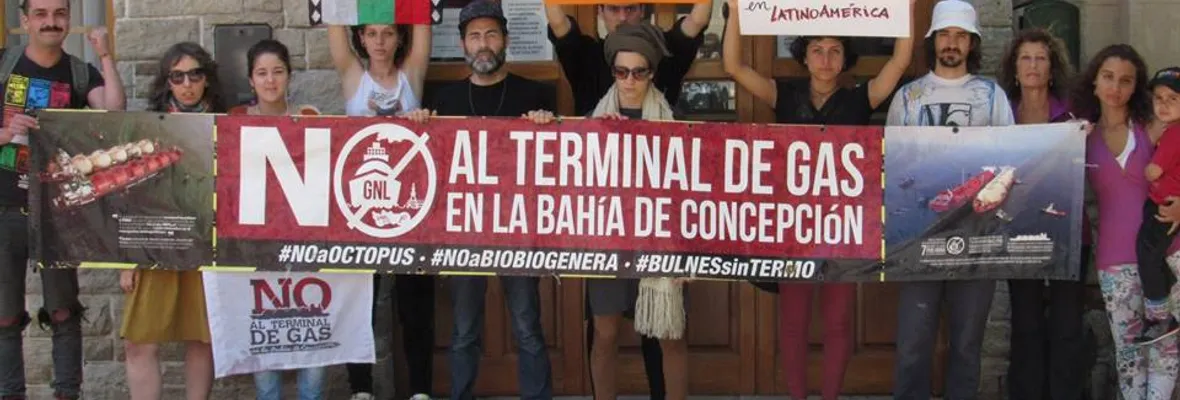 Protestan en consulado chileno de Bahía Blanca contra los terminales gas en la Bahía de Concepción