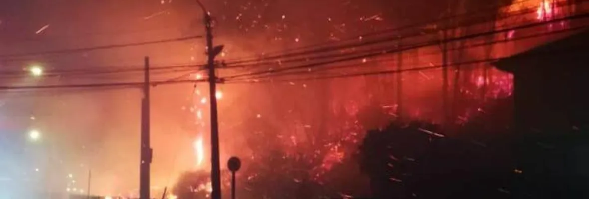 Incendio forestal afecta a cerro de Laguna Grande