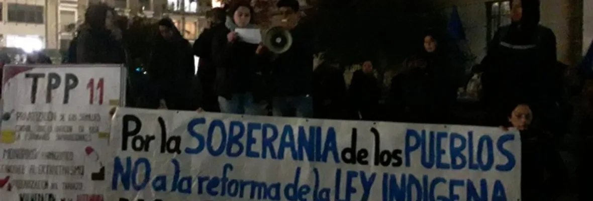 Reprimen marcha mapuche en Concepción contra cambio en la Ley Indígena y Plan Impulso Araucanía