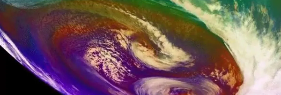 Satélite de EE.UU. registró efecto Fujiwhara fuera de la costa de Chile: 2 vórtices ciclónicos “se revuelven” entre sí
