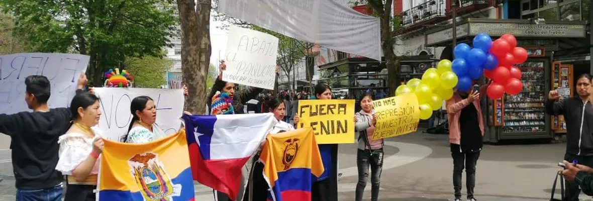 Comunidad ecuatoriana residente en Concepción se manifestó contra gobierno de Lenín Moreno
