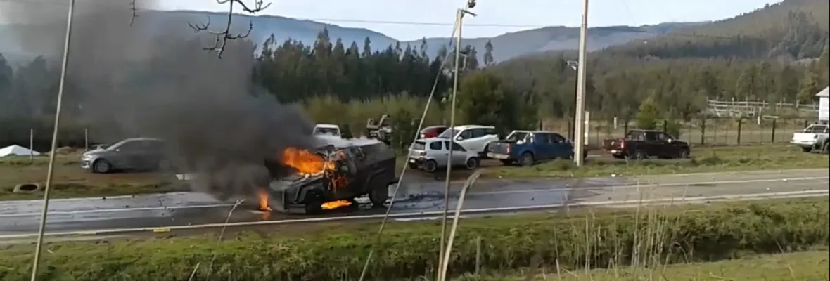 Fuertes enfrentamientos entre Carabineros y comuneros mapuches se producen en Cañete en marco de la huelga de hambre