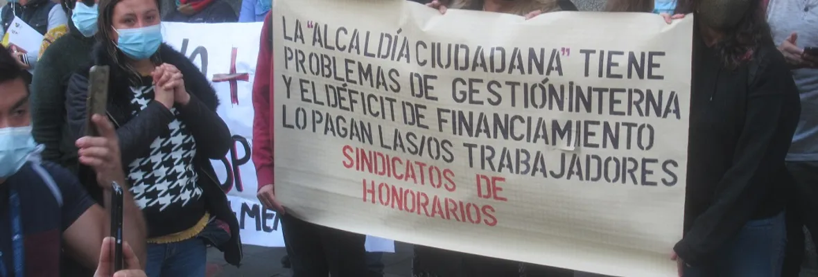 Continúan manifestaciones de trabajadoras/es a honorarios por prácticas antisindicales en la Municipalidad de Valparaíso