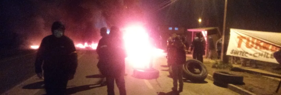 Laraquete: Pobladores y trabajadores montaron barricadas denunciando hostigamiento de Forestal Arauco contra tomas y campamentos