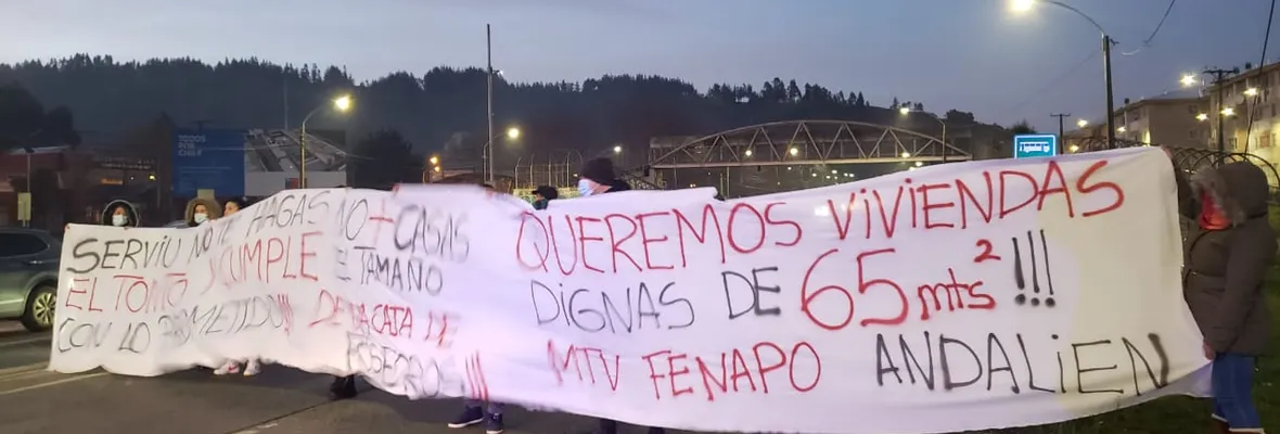 "65 metros cuadrados y viviendas dignas para nuestras familias": Comités de FENAPO se movilizaron en el Gran Concepción