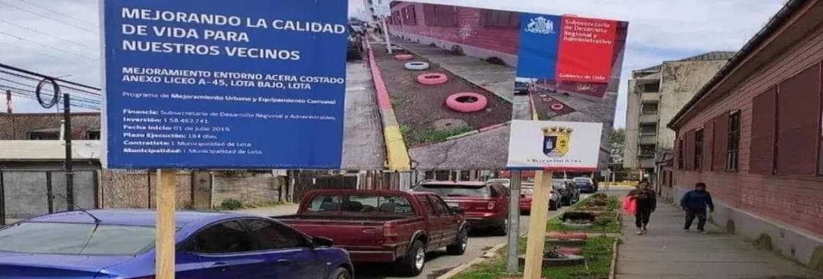 Contraloría solicita informe a municipalidad de Lota por proyecto de mejoramiento de acera viralizado en redes sociales
