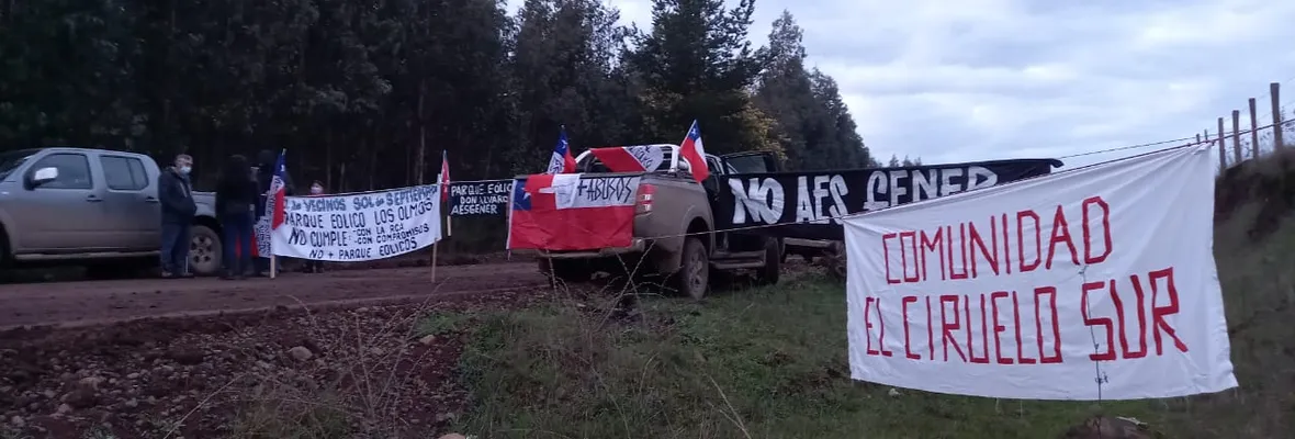 Vecinas/os protestaron por incumplimientos en compromisos de AES Gener sobre Parque Eólico en Mulchén