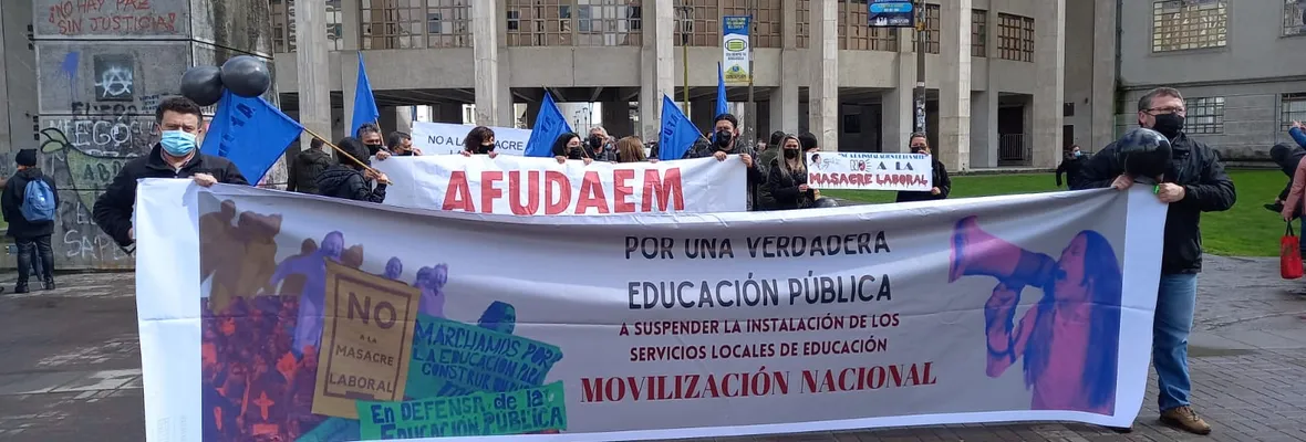 Trabajadores/as de la educación marcharon en Concepción buscando frenar implementación de los SLEP a nivel nacional
