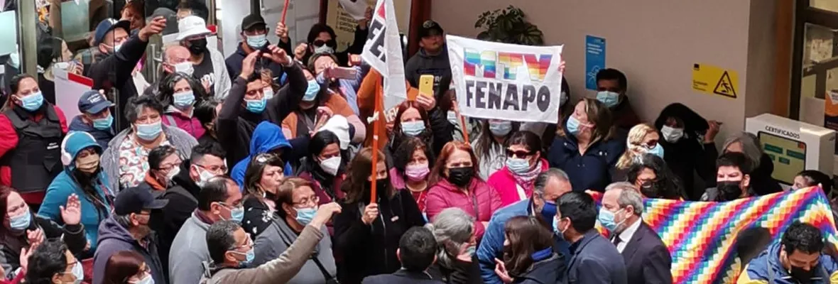 Pobladores/as sin techo protestaron al interior del municipio de Tomé por incumplimiento de acuerdos de viabilidad de proyecto habitacional