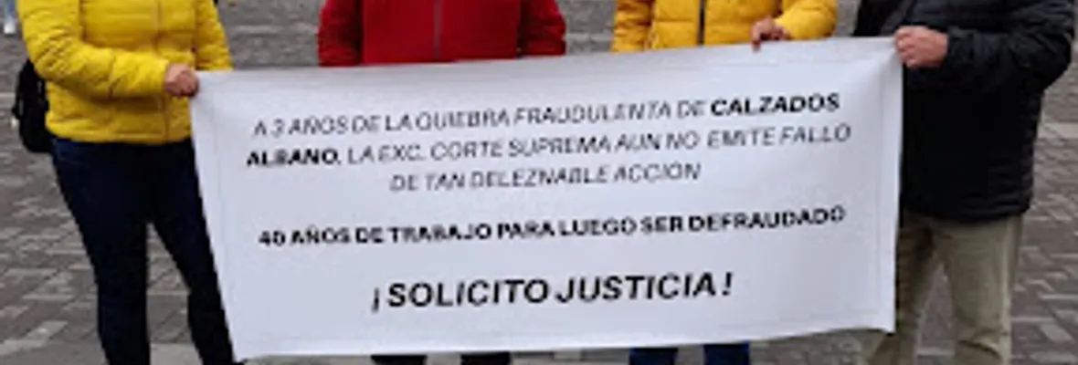 Trabajadores de Albano presionan a la Corte Suprema para que decrete el pago de sus sueldos tras declararse en quiebra