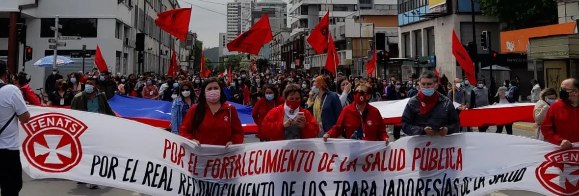 Trabajadores/as se movilizaron en Concepción exigiendo fortalecimiento de la salud pública