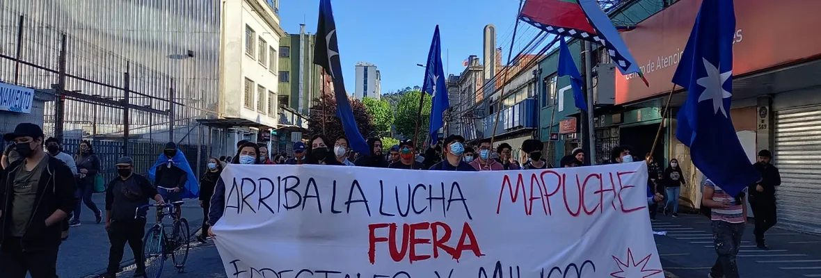 Marcha en repudio al asesinato del joven mapuche Yordan Llempi recorrió Concepción