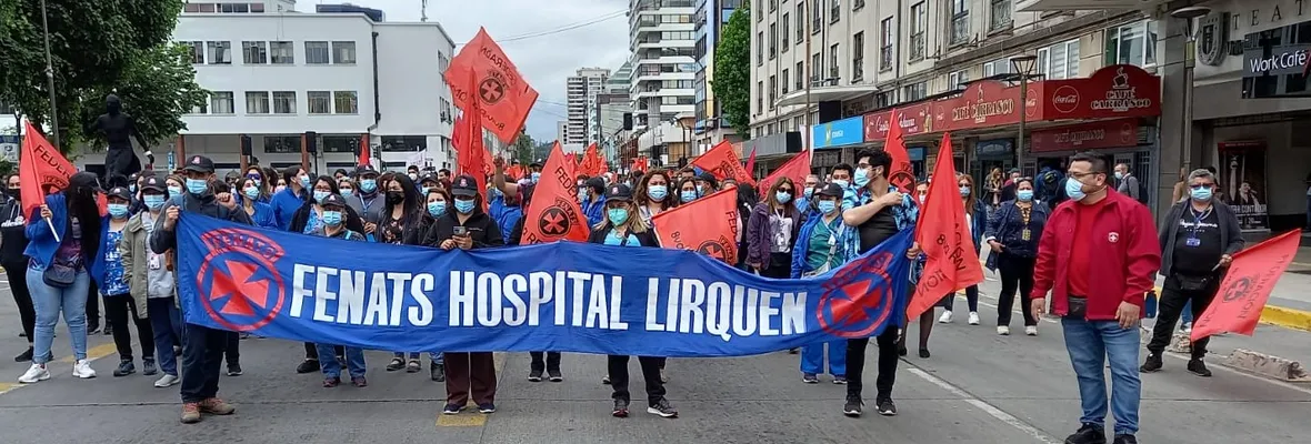 Trabajadoras/es organizados en la Fenats marcharon por Concepción exigiendo al Gobierno aumento presupuestario para el próximo año