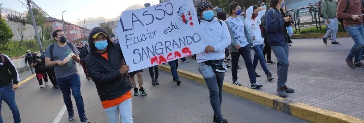 Ecuador en punto muerto: Lasso no cede al fin de Estado de Excepción, demanda indígena para iniciar diálogos
