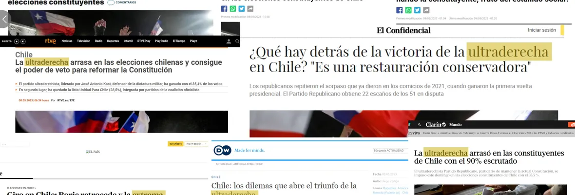 "Ultraderecha", "extrema derecha" y "pinochetismo": Los conceptos usados por la prensa mundial para triunfo de Republicanos y que medios chilenos evitan a toda costa