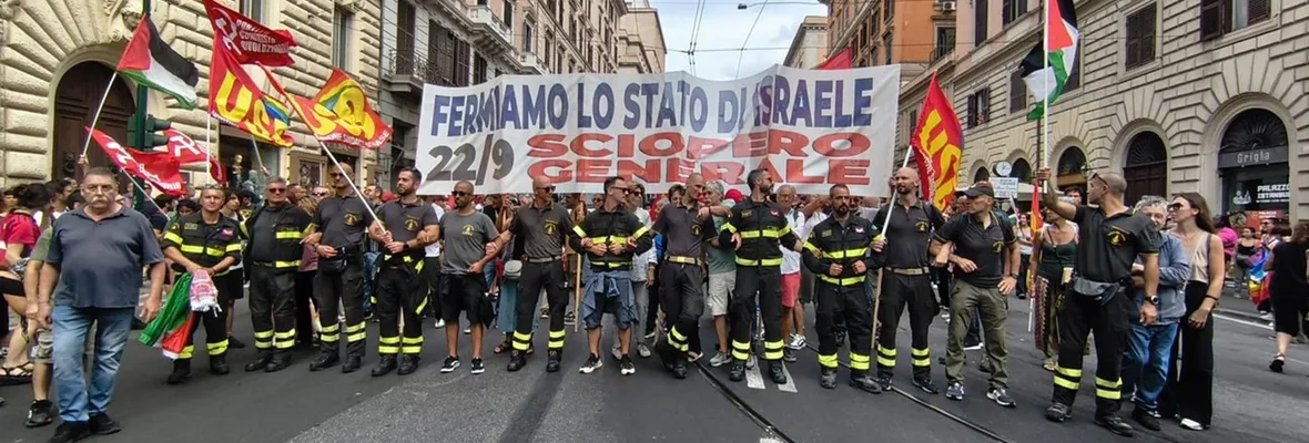 Italia: Puertos y autopistas bloqueados, miles en las calles en la huelga general por Gaza