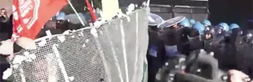 Enfrentamientos contra la policía en el primer día de la cumbre del G7 en Italia.