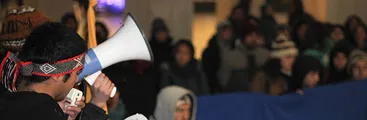 [FOTOS] En Concepción marchan por los presos políticos mapuche del caso Luchsinger Mackay en Huelga de Hambre