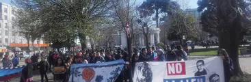 Mitin de apoyo a manifestante detenida en toma de CONADI y amenazada por Gobernadora en Concepción