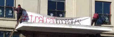Intervienen edificio de Radio Bio Bio manifestando solidaridad con condenados por Caso Luchsinger-Machay