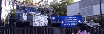 Intervienen Congreso de Geología exigiendo justicia por Catrillanca y libertad a los Tralcal