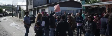 Recuperación territorial Mundo Nuevo protestó contra dirigente fraudulento en Curanilahue