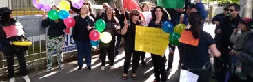 Trabajadoras y trabajadores de Integra se manifiestan por mejoras laborales
