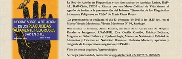 Organizaciones presentarán en Santiago informe acerca del uso de Plaguicidas Altamente Peligrosos en Chile