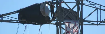 Manifestantes cumplen 7 días de toma en la Torre 826 de la carretera eléctrica Cardones-Polpaico
