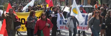 Protesta en medio de simulacro de tsunami en Valparaíso