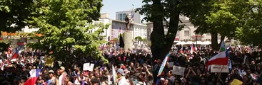 Hablan representantes sindicales en el primer día de Huelga General