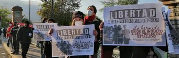 Pobladoras/es de Lo Hermida protestaron exigiendo la inmediata aprobación del Indulto General