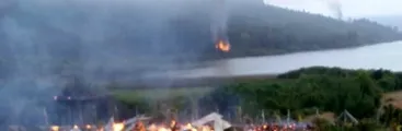 Al menos 15 cabañas y una casa patronal ardieron en nuevo atentado incendiario en la ribera del Lago Lanalhue