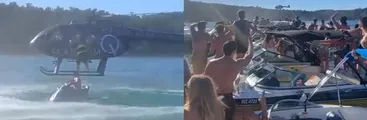 Sin medidas sanitarias, en lanchas y con helicóptero: Investigarán fiesta realizada en lago Villarrica