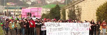 Pobladores/as exigen a la Armada que devuelva terrenos fiscales para poder construir viviendas en Talcahuano