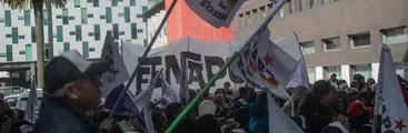 Movimiento de pobladores/as despliega masiva marcha por la vivienda digna y contra la Ley Anti-Tomas en el Biobío