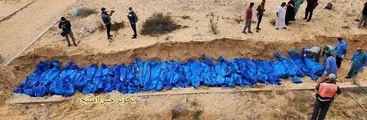La fosa común que dejó Israel: Más de cien víctimas del genocidio israelí fueron enterradas en Gaza ante riesgo de descomposición