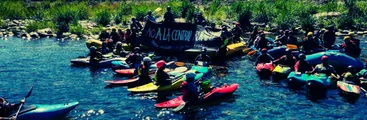 Travesía en balsa en defensa del río Biobío convocó  a más de cien personas en Santa Bárbara