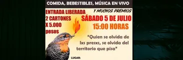 Bingo Solidario en beneficio de los presos políticos Felipe Ríos Henríquez y Guillermo Camus Jara