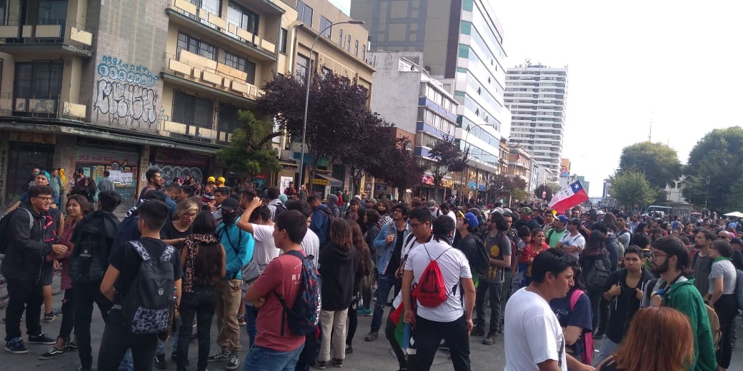 protesta en centro penquista