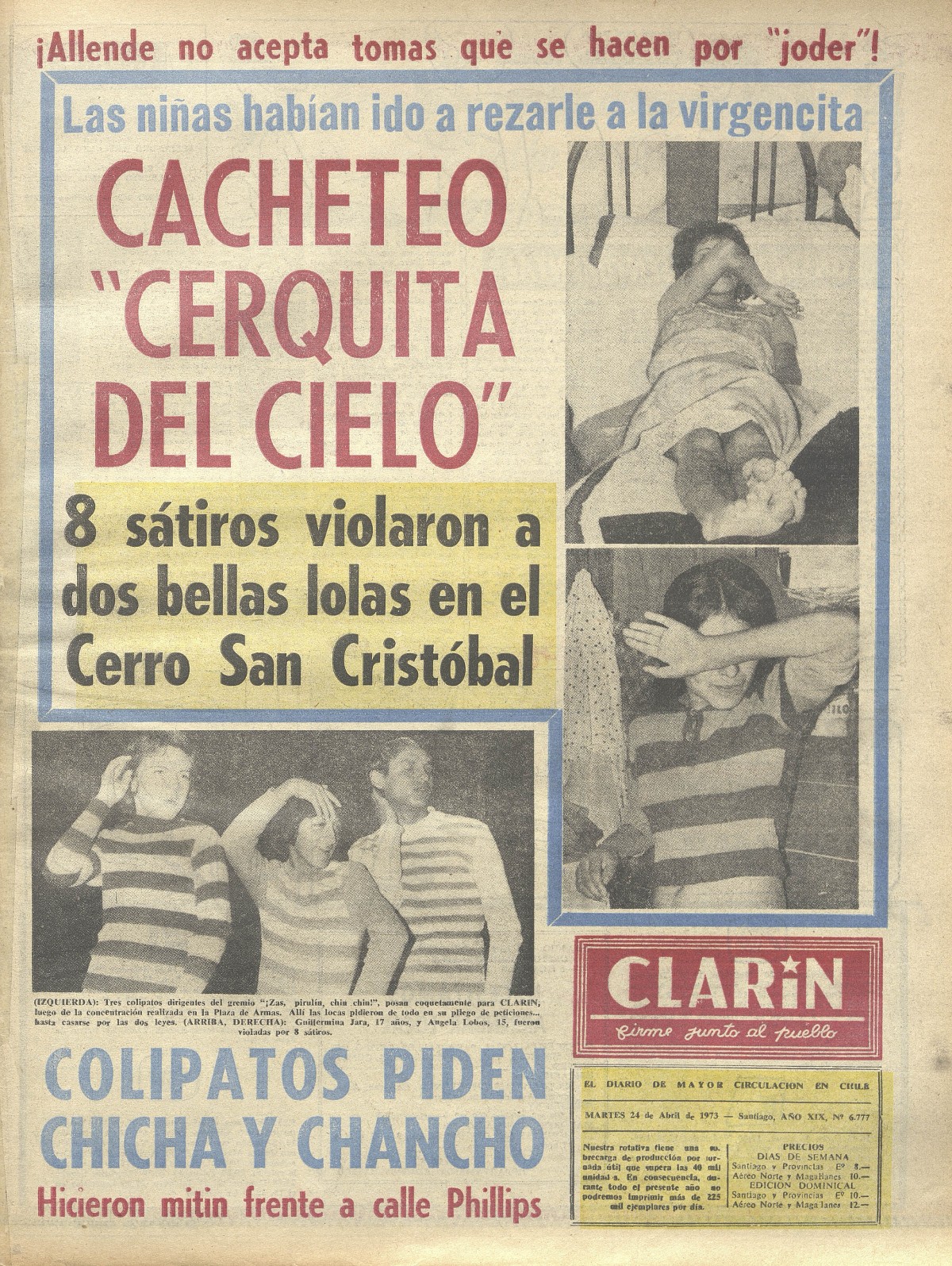 El Clarin Colipatos piden Chicha y Chancho
