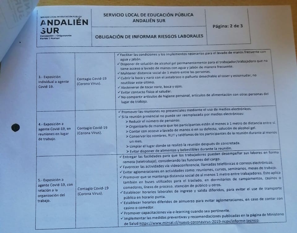 SLEP Andalién Sur informativo covid 2021