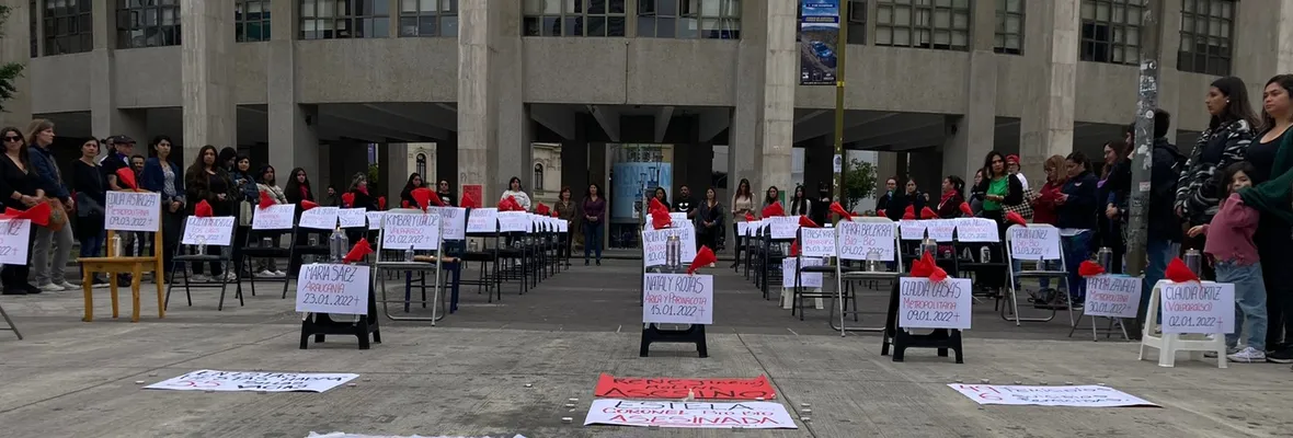 Organizaciones feministas realizan intervención en Concepción en memoria de Estela Vega y todas las mujeres asesinadas durante 2022