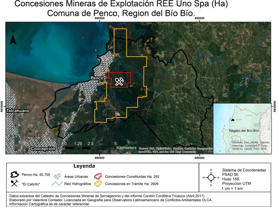 Mapa concesiones mineras explotación tierras raras
